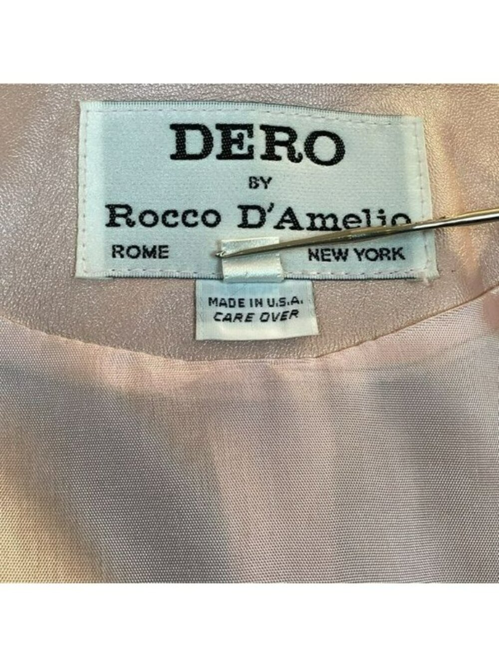 Dero By Rocco DAmelio Womens Pink Leather Coat Medium Button Front Made In USA - Picture 16 of 16